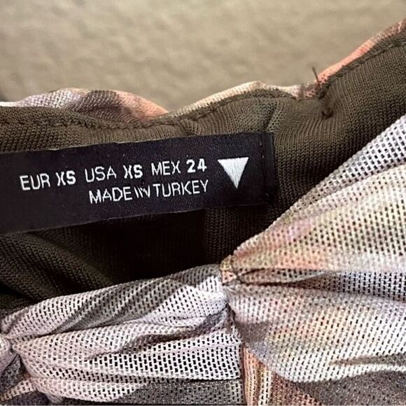 ZARA Ruched Tulle Bodycon Dress Sweetheart Neck Blogger Fave Size XS - Picture 7 of 9